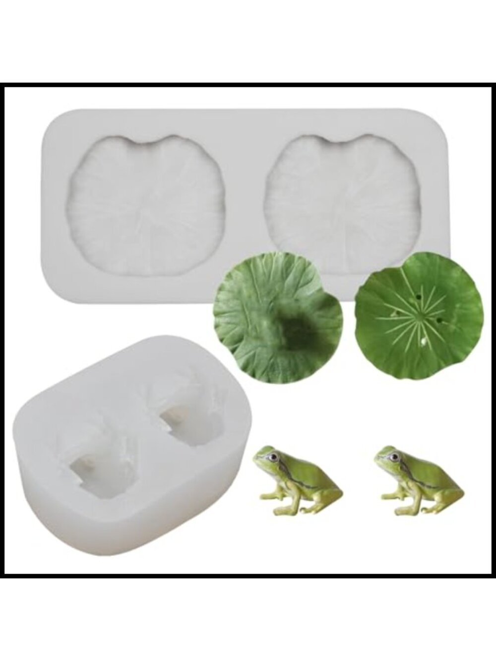 Silicone Frog & Lily Pad Mold Set Fondant Resin Casting